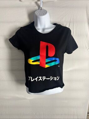 Sony Black Tee with Multicolor PlayStation Logo